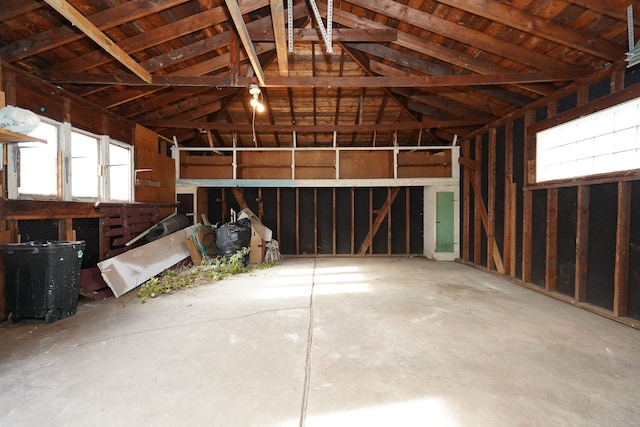 miscellaneous room with vaulted ceiling