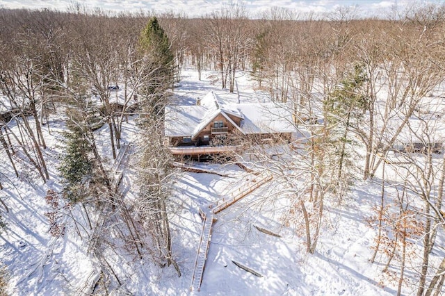 view of snowy aerial view