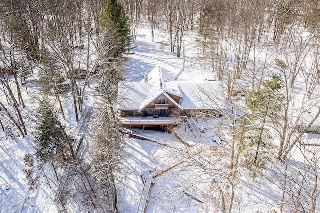 view of snowy aerial view