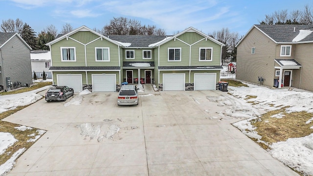 view of property featuring a garage