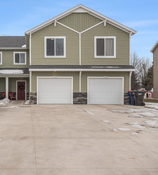 view of front of house with a garage