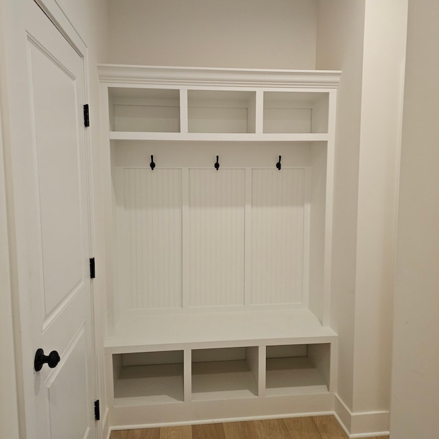 mudroom featuring light hardwood / wood-style floors