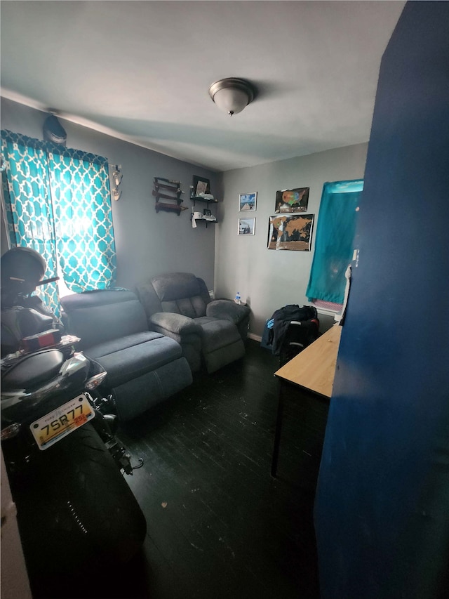 living room with wood-type flooring