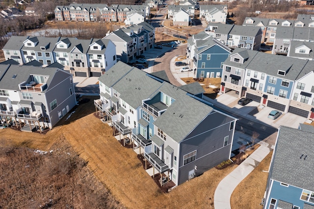 aerial view with a residential view