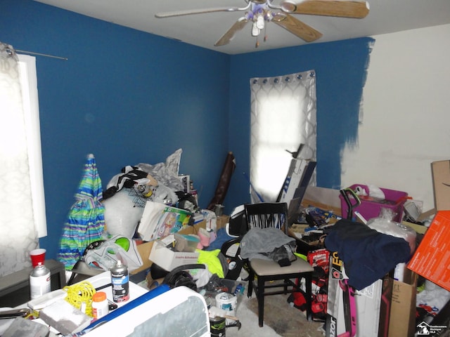 bedroom with ceiling fan