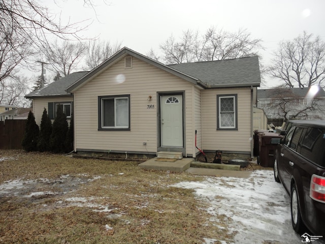 view of bungalow