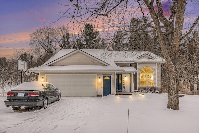 view of front of house featuring a garage