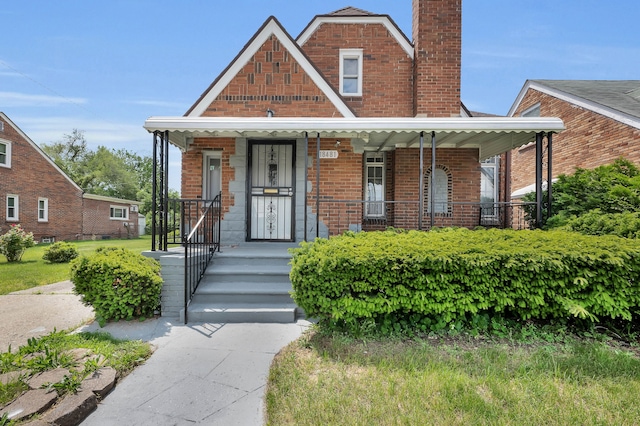 view of front of house with covered porch