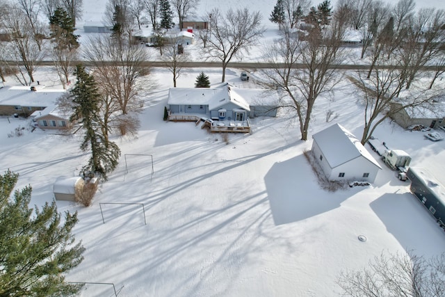 view of snowy aerial view