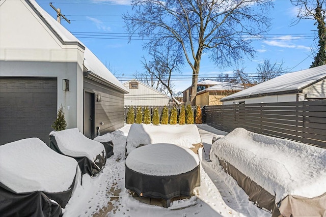 view of patio / terrace featuring fence