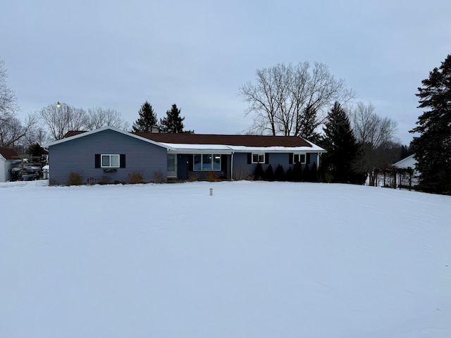 view of single story home