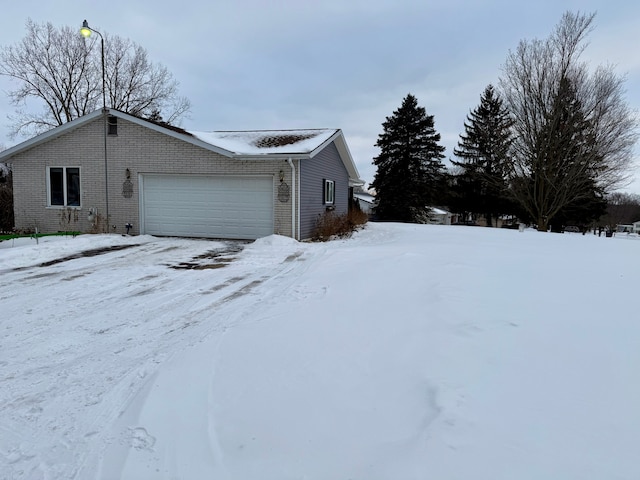 view of snow covered property