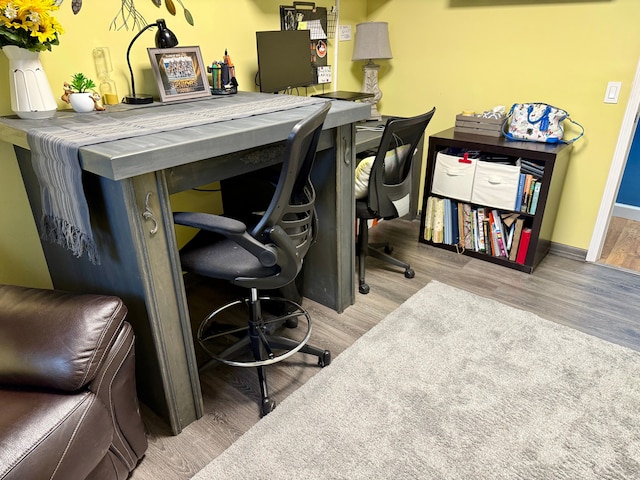 office space featuring light wood-type flooring