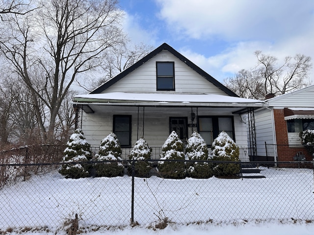 bungalow featuring covered porch