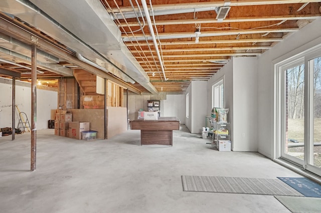 basement featuring a healthy amount of sunlight