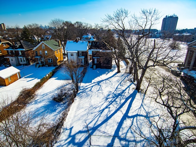 view of snowy aerial view