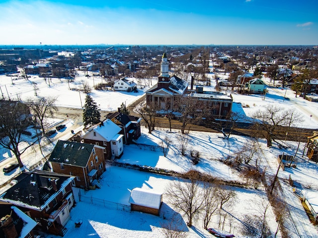 view of snowy aerial view