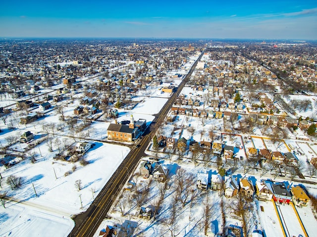 view of snowy aerial view