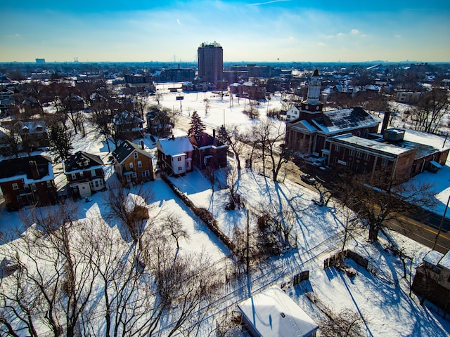 view of snowy aerial view