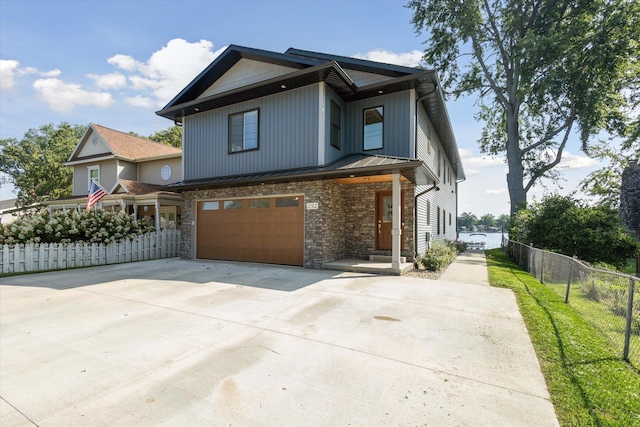 view of front of home with a garage