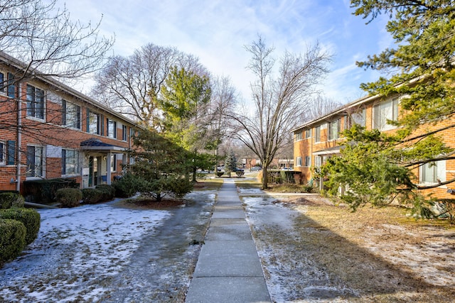 view of road with sidewalks