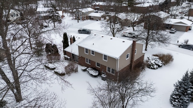 view of snowy aerial view