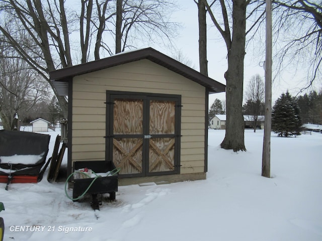 view of snow covered structure