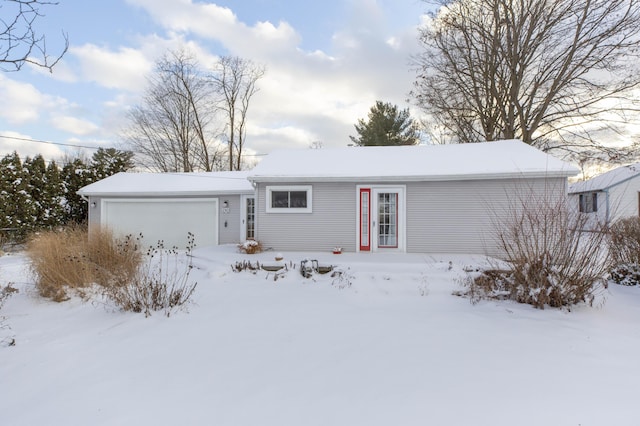 single story home with a garage