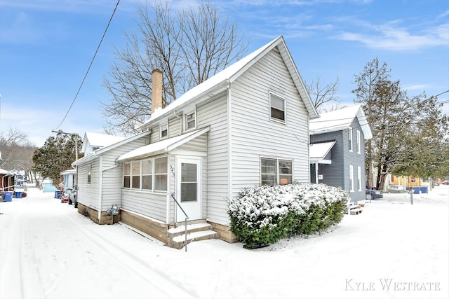 view of snowy exterior