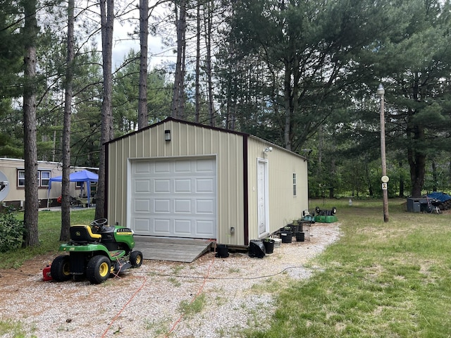 view of garage