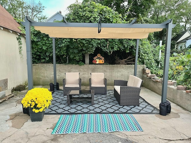 view of patio with an outdoor living space