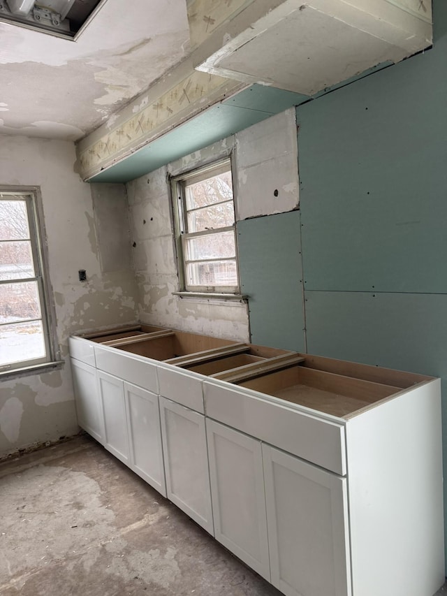 kitchen with white cabinetry