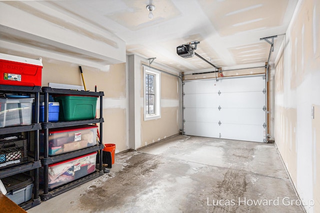 garage featuring a garage door opener