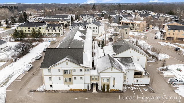 view of snowy aerial view