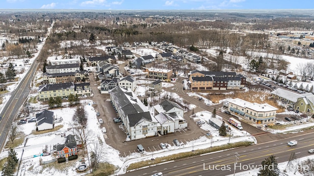 view of snowy aerial view