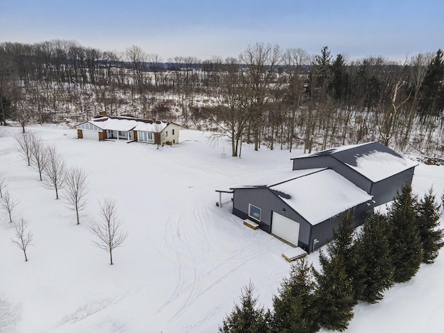 view of snowy aerial view