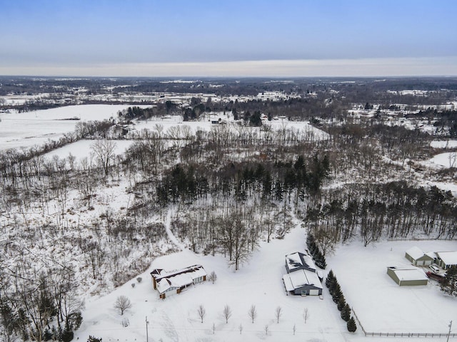 view of snowy aerial view