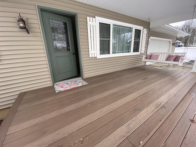 deck with a porch