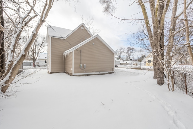 view of snowy exterior