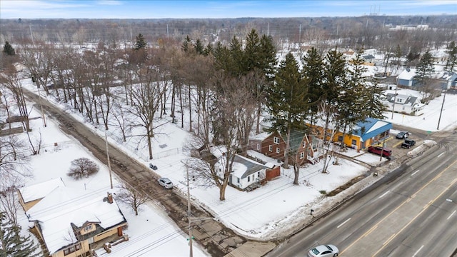 view of snowy aerial view