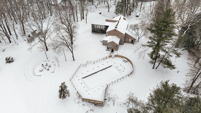 view of snowy aerial view