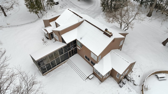 view of snowy aerial view