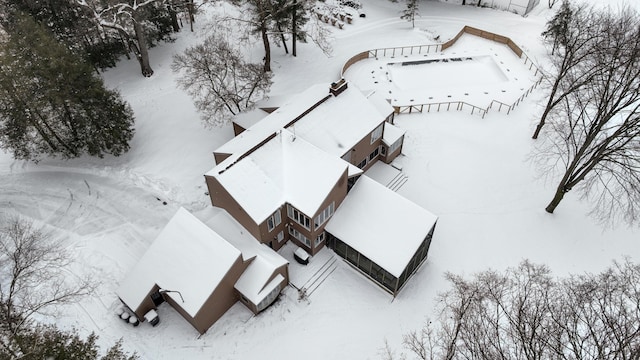 view of snowy aerial view