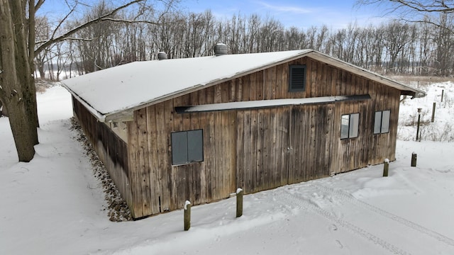 view of snowy exterior