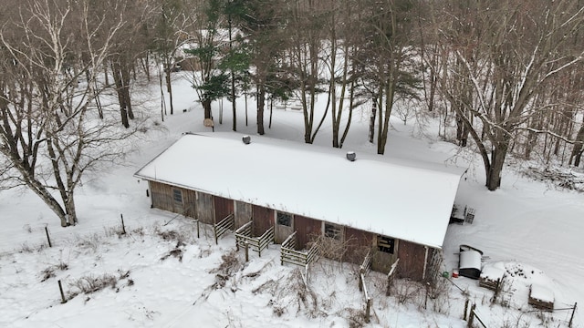 view of snowy aerial view