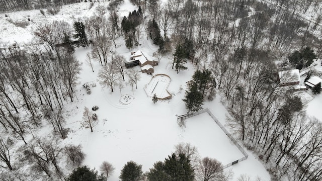 view of snowy aerial view