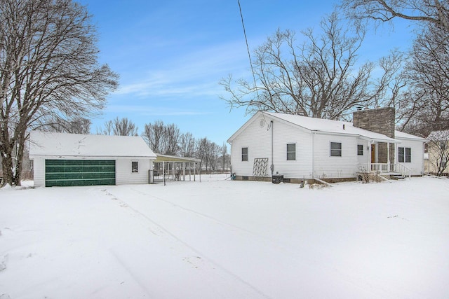 view of snowy exterior