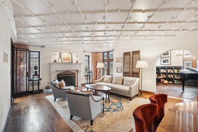 living room featuring wood-type flooring