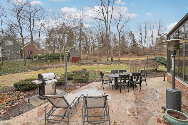 view of patio with a grill