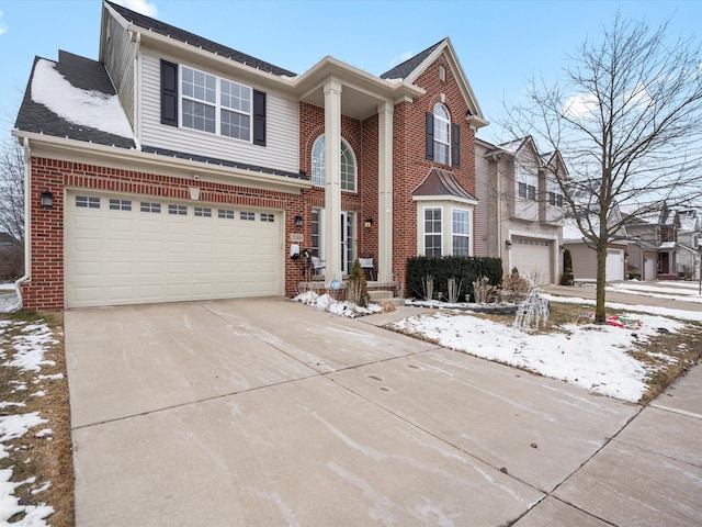 view of front facade featuring a garage